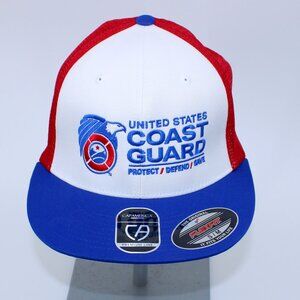 Flexfit Cap America Premium Line US Coast Guard Trucker Hat Cap Size S-M